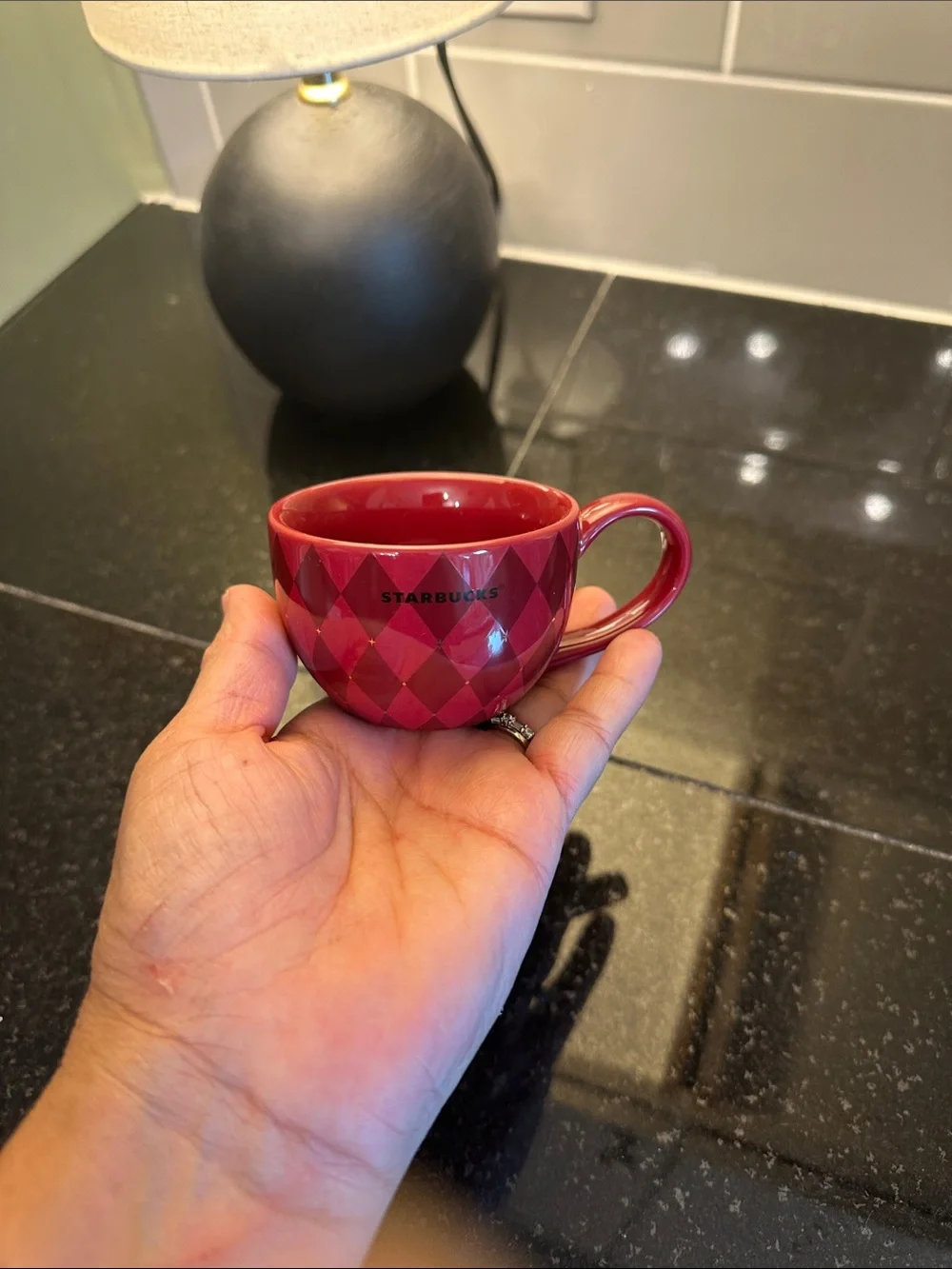 Starbucks Red Diamond Pattern Espresso Cup